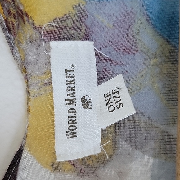 World Market Floral Sheer Open Front Kimono Coverup Cardigan OSFA - Picture 4 of 5